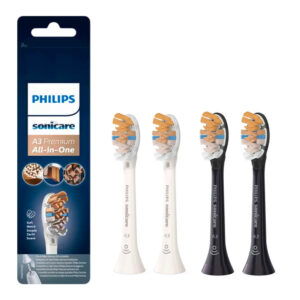 Philips Sonicare A3 Premium All-in-One (Soft) pehmed hambaharja otsikud KOMBO HX9092 (2 x VALGE + 2 x MUST)