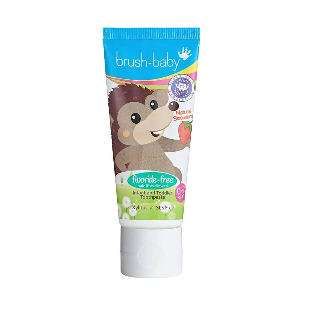 Brush-Baby Strawberry hambapasta 0-2a. väikelastele (floriidivaba) 50ml