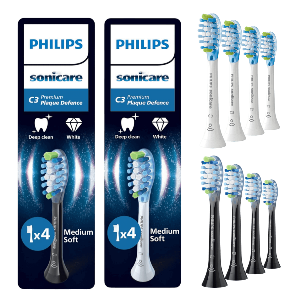Philips Sonicare Premium Plaque Defence C3 hambaharja otsikud KOMBO HX9044 (4 x VALGE + 4 x MUST)