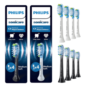 Philips Sonicare Premium Plaque Defence C3 hambaharja otsikud KOMBO HX9044 (4 x VALGE + 4 x MUST)