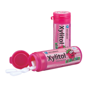 Närimiskumm LASTELE Miradent 100% Xylitol MAASIKAS (30g