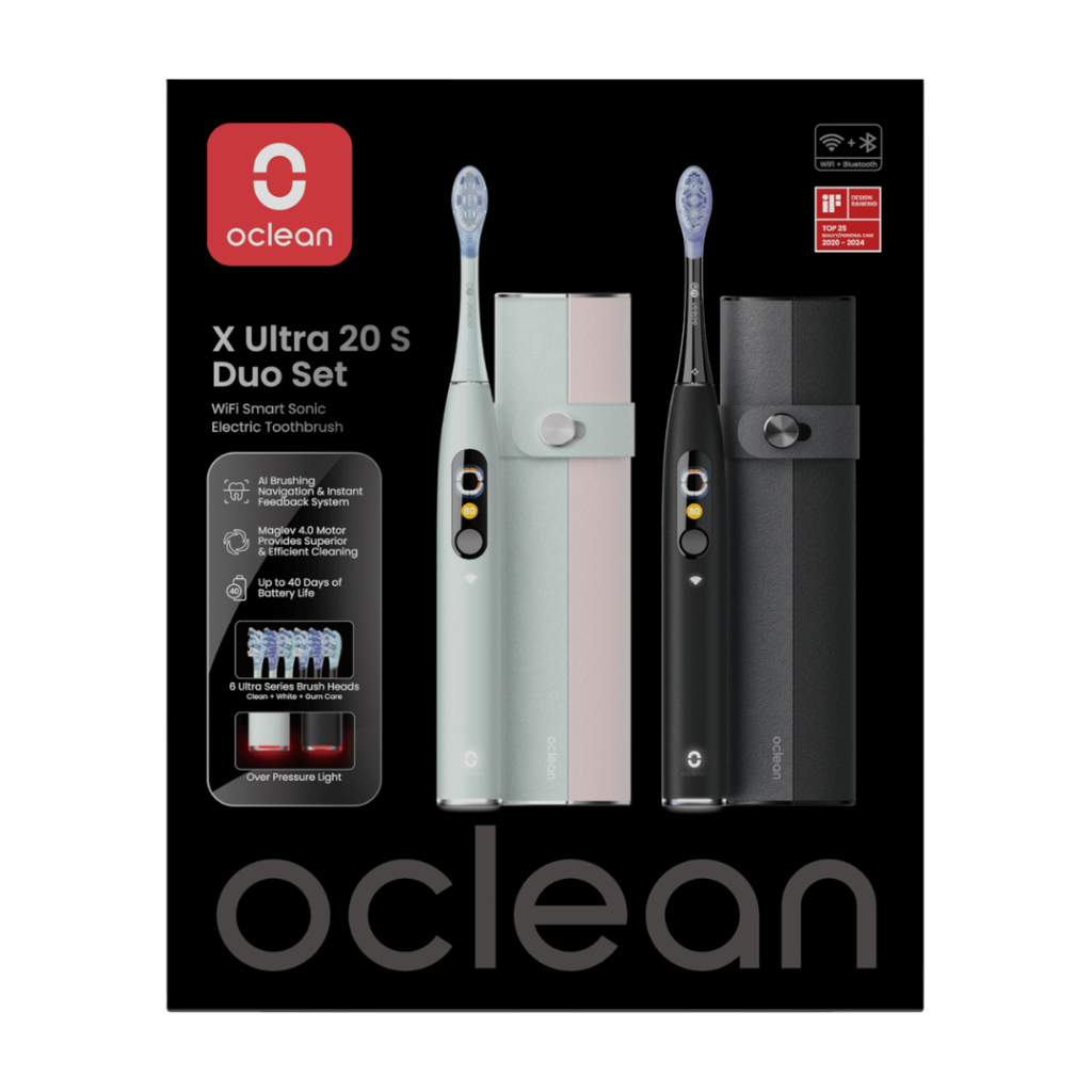 Oclean X Ultra 20 Set elektriline hambahari DUO komplekt (Must + Roheline)