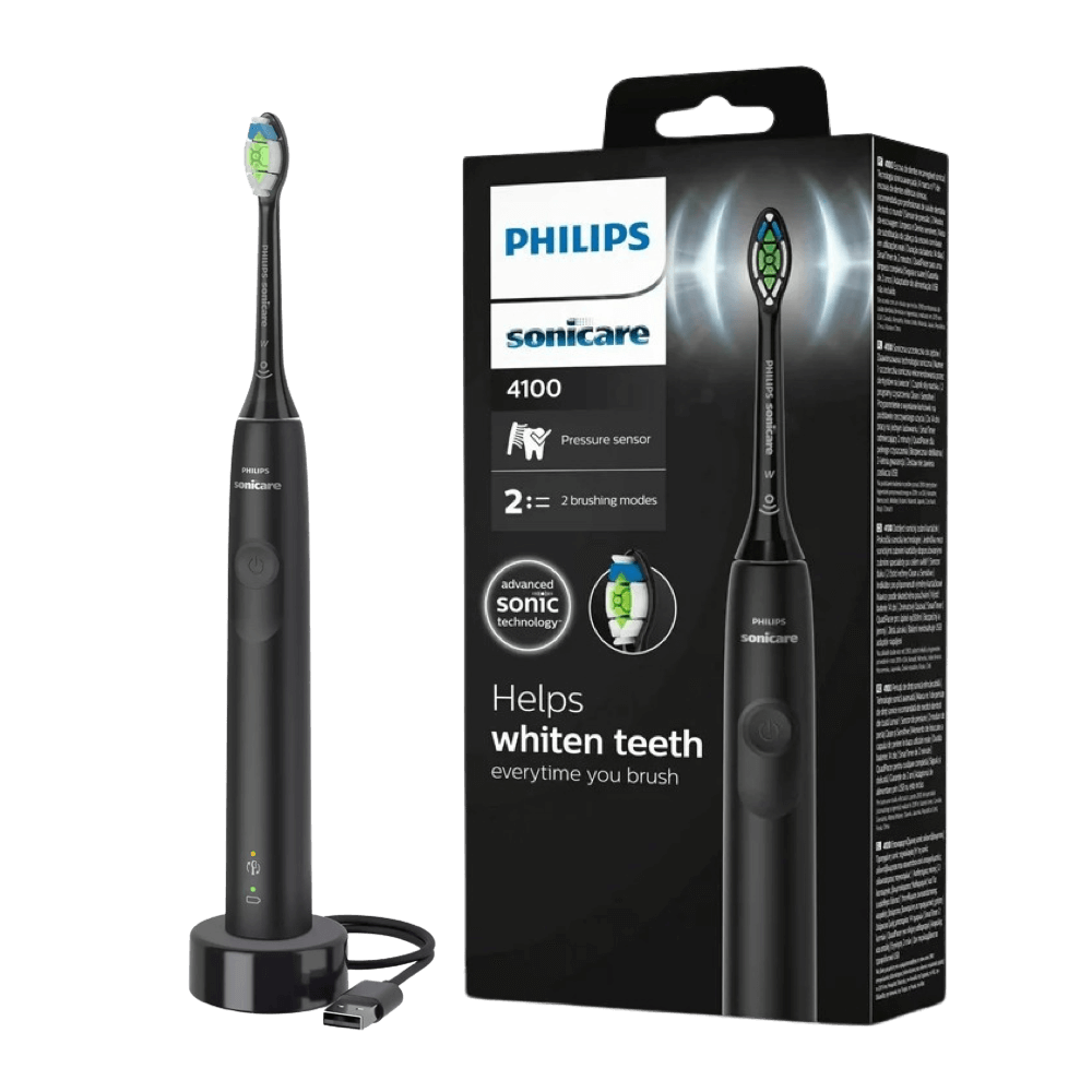 Philips Sonicare 4100 seeria HX3681/54 elektriline hambahari surveanduriga MUST (1 otsik)