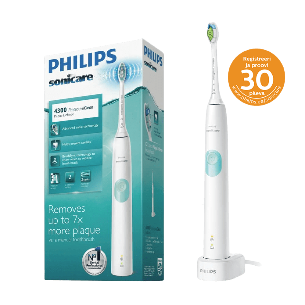 Philips Sonicare ProtectiveClean 4300 seeria VALGE (HX6807/24) 2 intensiivsust ja surveandur