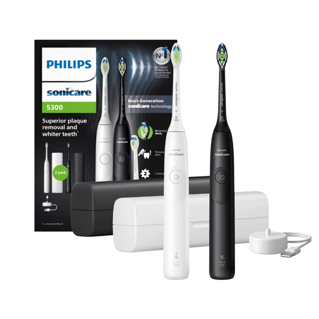Philips Sonicare 5300 elektriline hambahari (HX7109/01) VALGE + MUST (2 käepidet)