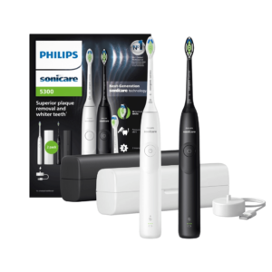 Philips Sonicare 5300 elektriline hambahari (HX7109/01) VALGE + MUST (2 käepidet)