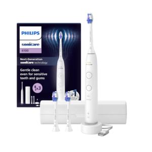 Philips Sonicare 6100 elektriline hambahari (HX7400/02) VALGE + Reisivutlar (Erimudel)