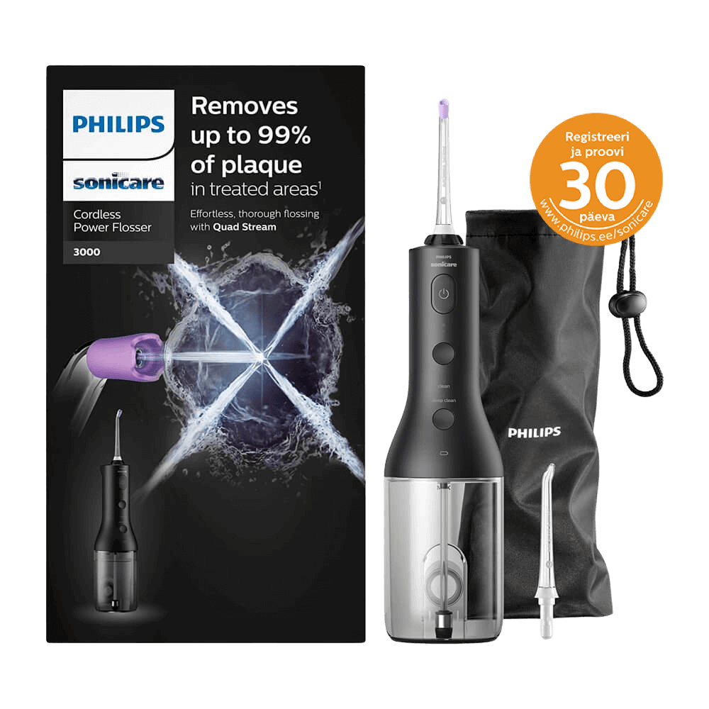 Philips Sonicare Cordless Power Flosser 3000 MUST (HX3826/33) juhtmevaba veeprits