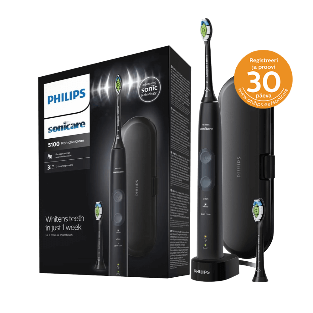 Philips Sonicare ProtectiveClean 5100 seeria MUST (HX6850/47) 3 režiimi