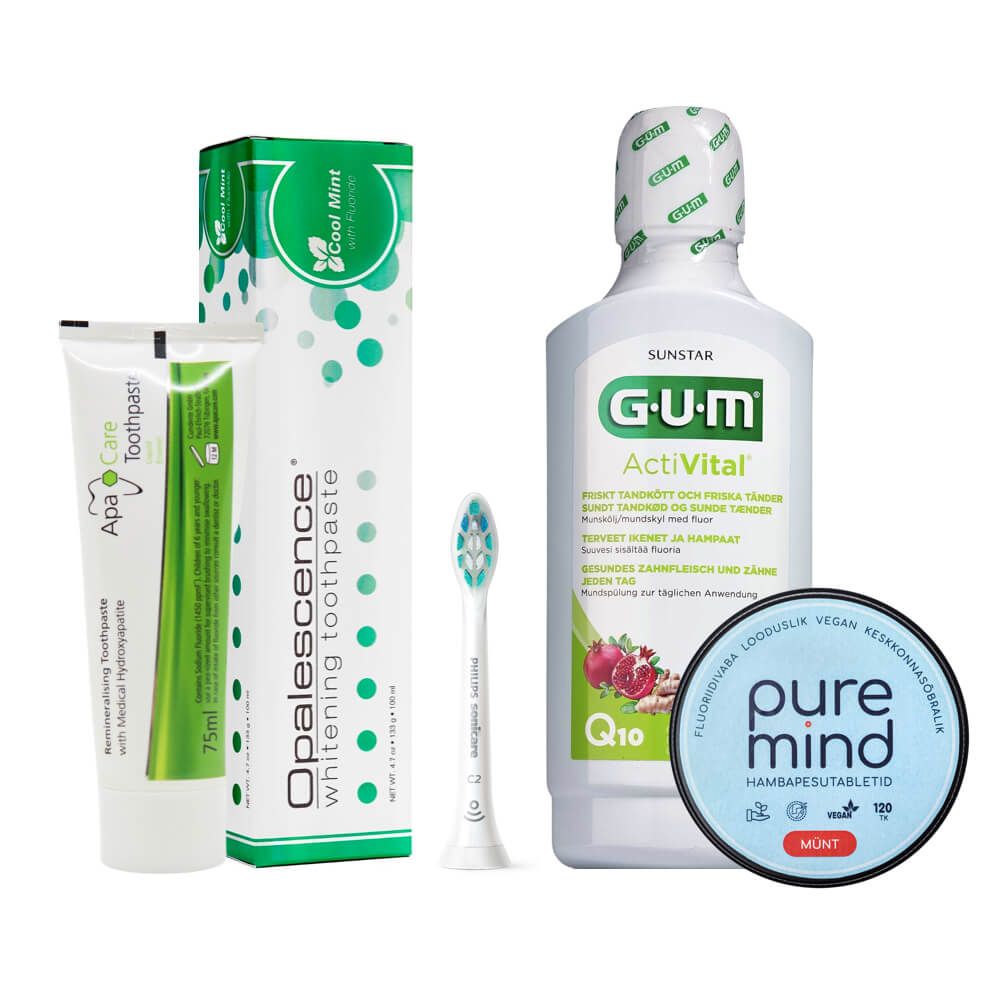 Suuhoolduspakett ühele inimesele 3 KUUKS (kõik ühes tarvikud Philips Sonicare kasutajale)