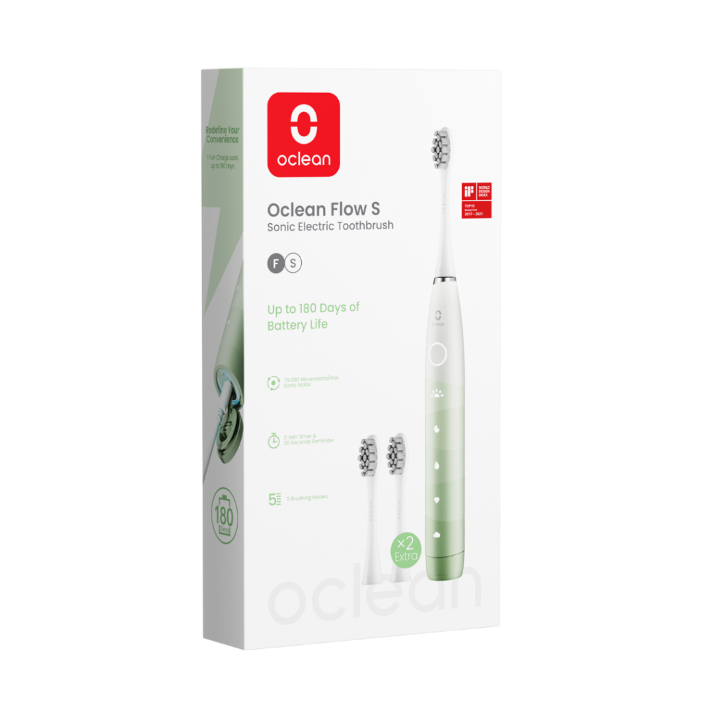 Oclean Flow S Green elektriline hambahari ROHELINE (3 otsikut)