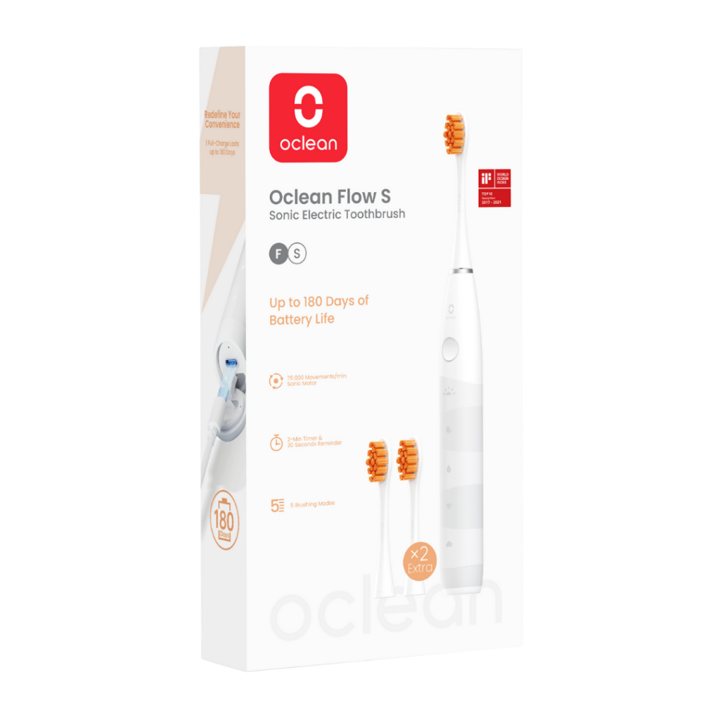 Oclean Flow S White elektriline hambahari VALGE (3 otsikut)