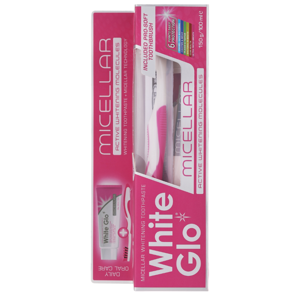 White Glo Micellar valgendav hambapasta 100ml (kaasa tasuta käsihambahari)