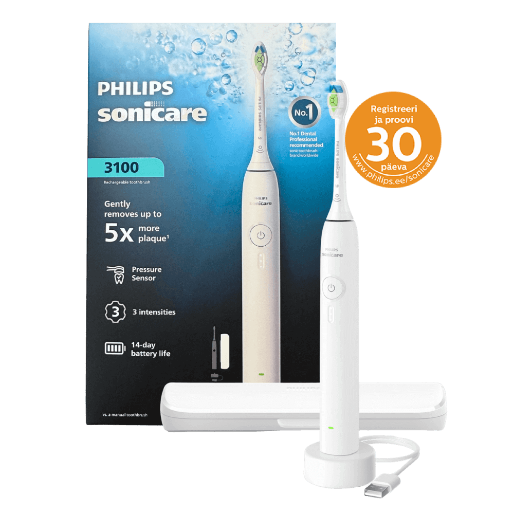 Philips Sonicare 3100 elektriline hambahari HX4033/21 VALGE (1 režiim
