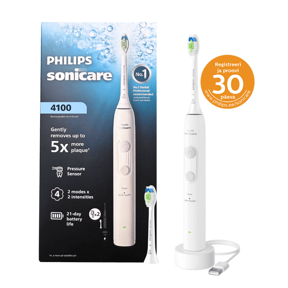 Philips Sonicare 4100 elektriline hambahari HX4042/41 VALGE (2 režiimi